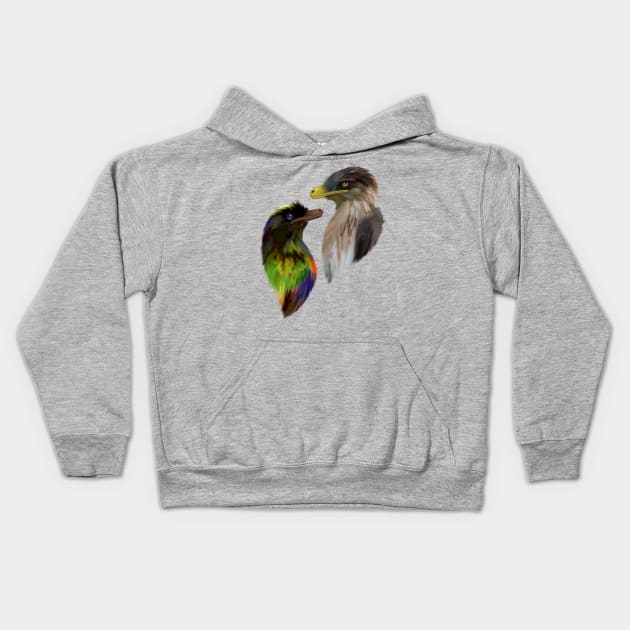 Two Generic Dromaeosaurs Pack Kids Hoodie by saradrawspaleo